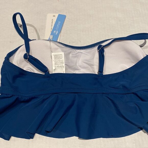 Bandeau style w/ ruffle features adj straps and removable pads size M by cupshe - Picture 3 of 4